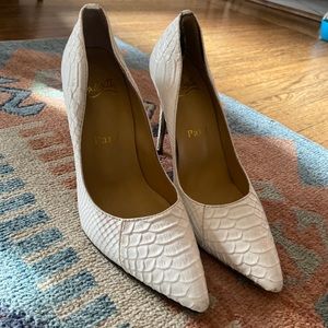 Christian Louboutin white heels